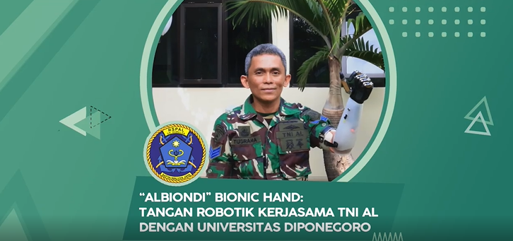 Staff TNI AL Menggunakan Tangan Bionik Temuan Teknik Mesin UNDIP